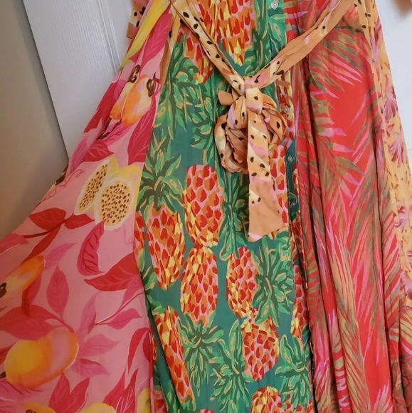 Farm Rio Mixed Print Chemise Maxidress - Picture 12 of 12